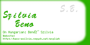 szilvia beno business card